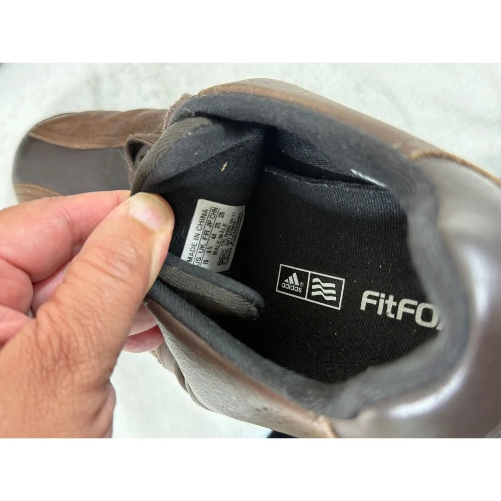 Adidas Greenstar FitFoam ThinTech Golf Shoes Men's 10 Brown Leather Soft Spikes